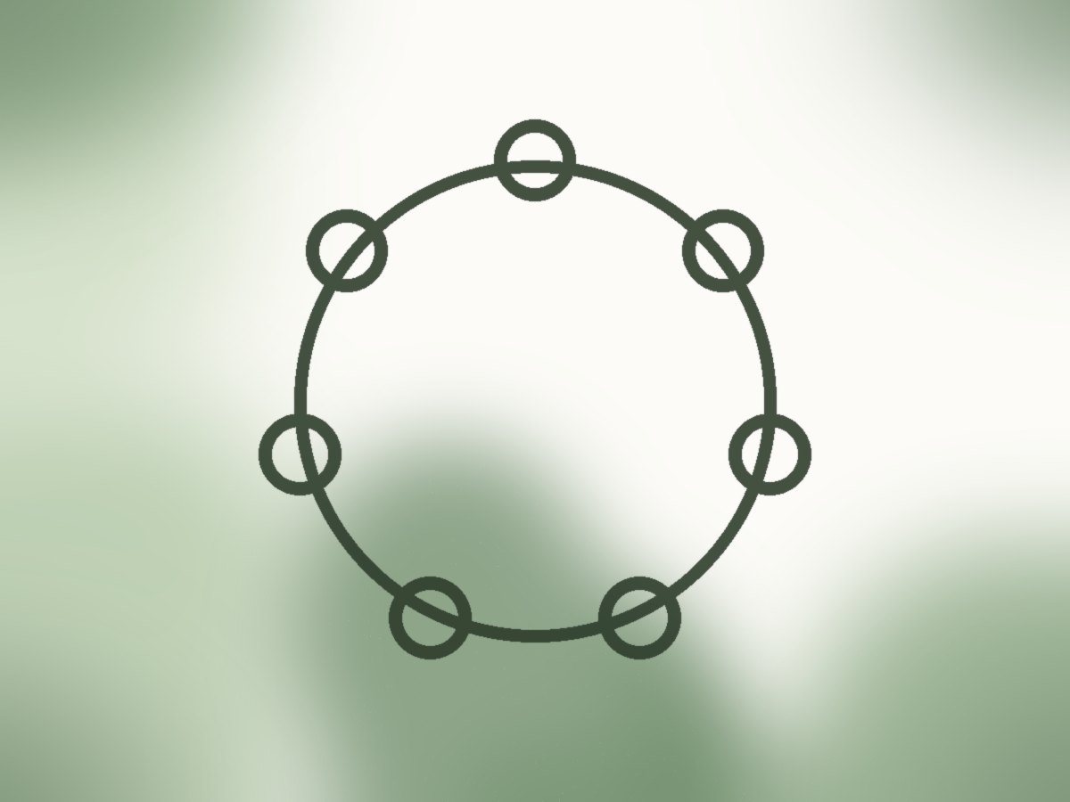 A circle of friends forming a star shape with fingers, symbolizing unity and teamwork.